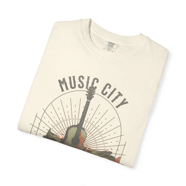 Nashville Music City Floral Comfort Colors Tee - Sunlit Funlit Country Music Tees